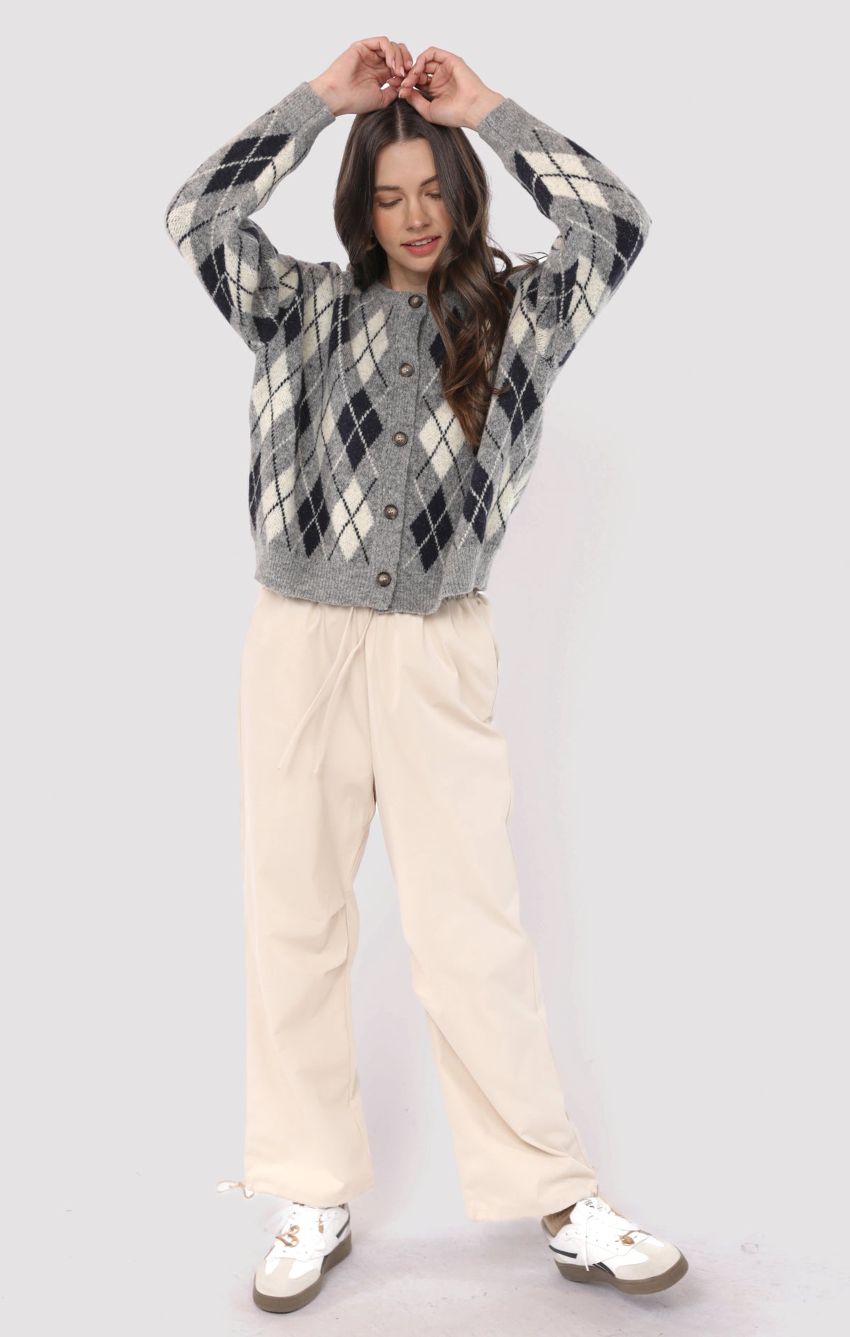Sadie &amp; Sage BEC Argyle Sweater Cardigan
