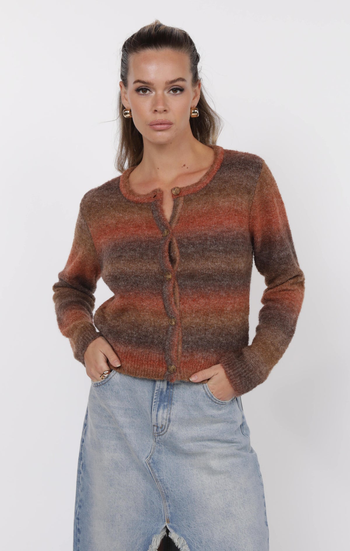 SAGE THE LABEL Harper Ombre Cardigan Caramel