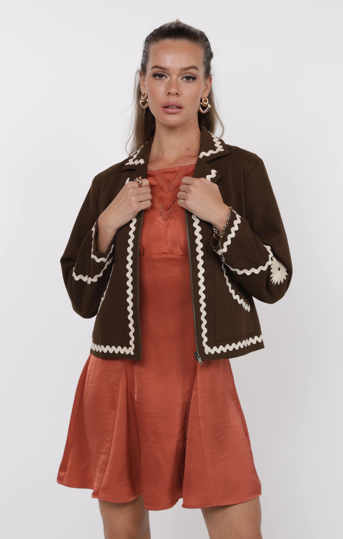 SAGE THE LABEL Harper Ombre Cardigan Oak Creme