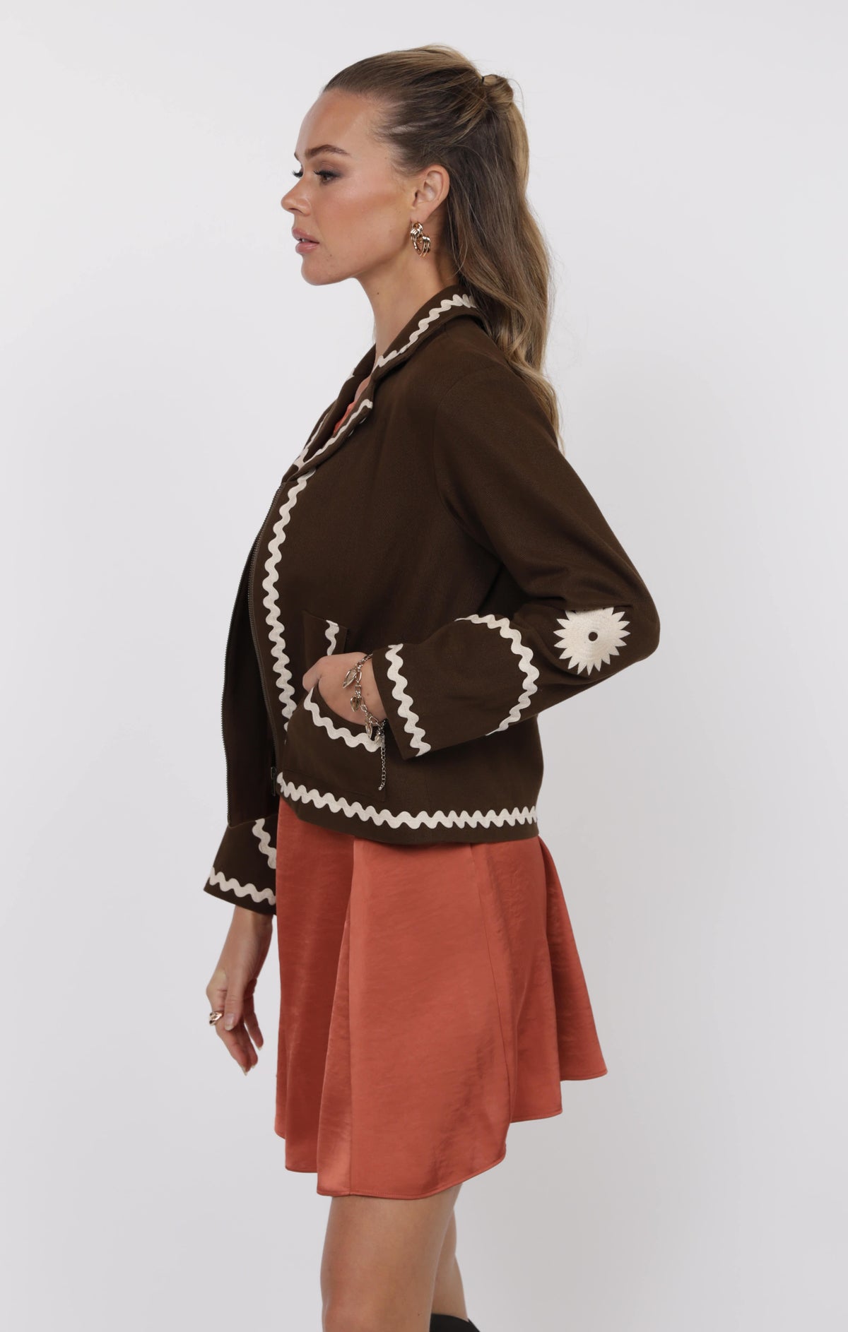 SAGE THE LABEL Speakeasy Embroidered Detail Jacket