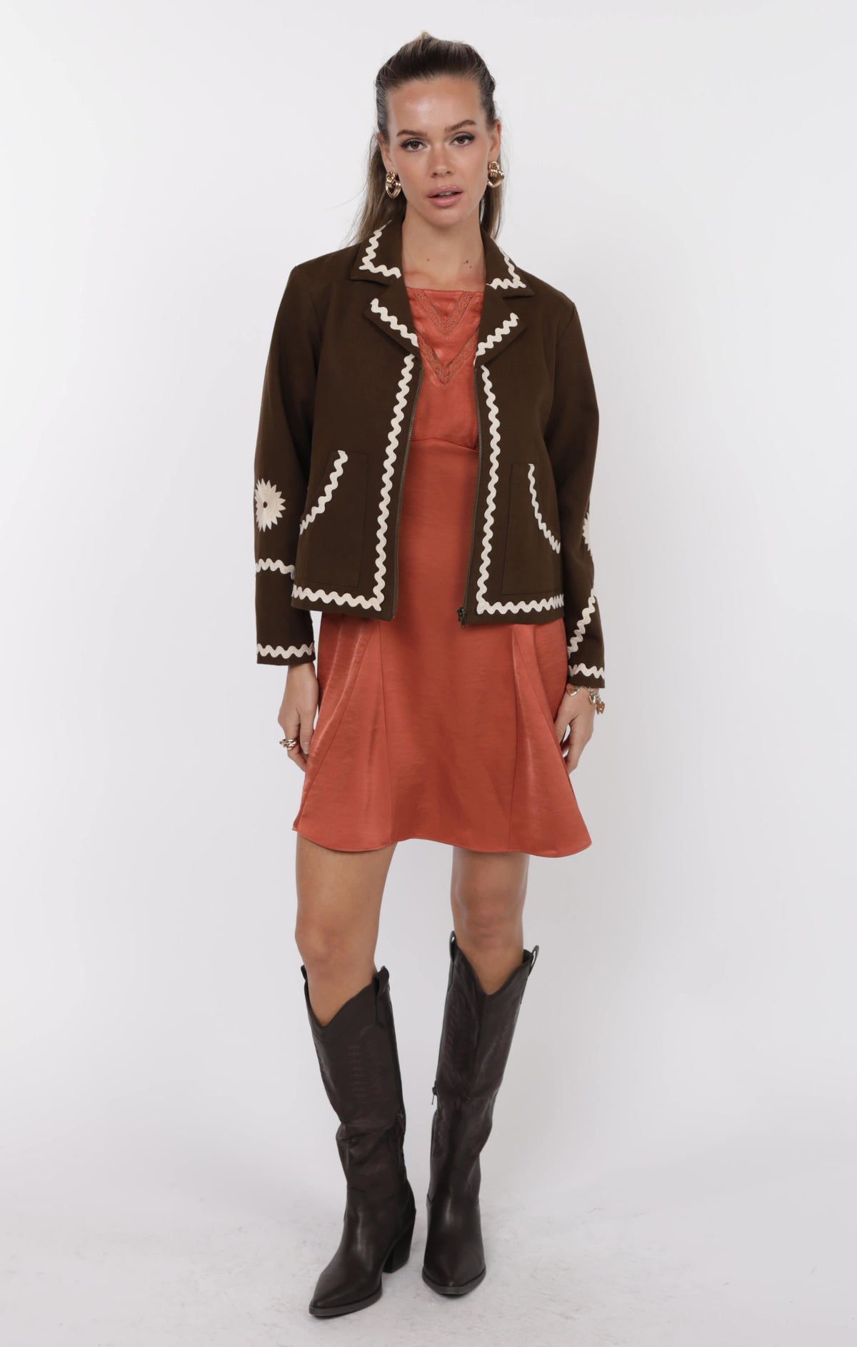 SAGE THE LABEL Speakeasy Embroidered Detail Jacket