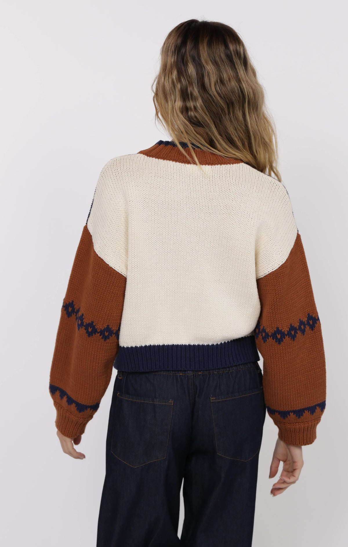 SAGE THE LABEL Sweet Rose Jacquard Zip Sweater Jacket