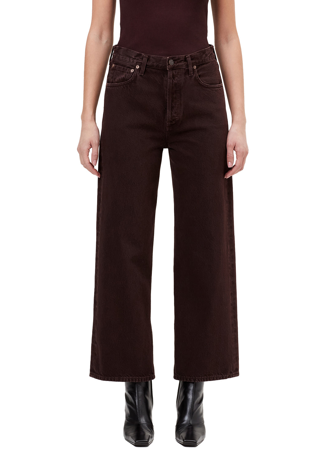 AGOLDE Ren High Rise Wide Leg in Sloe Berry