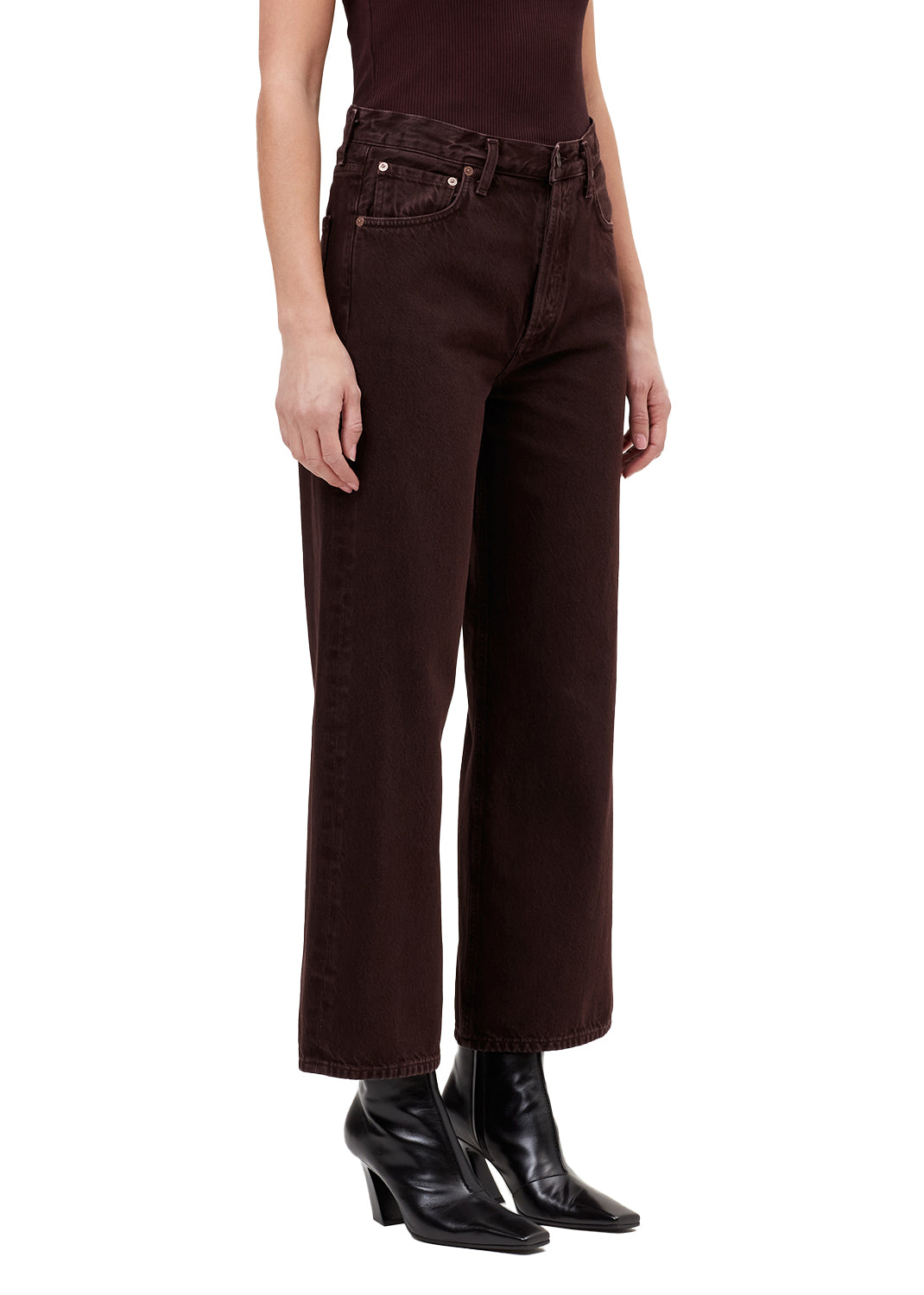 AGOLDE Ren High Rise Wide Leg in Sloe Berry