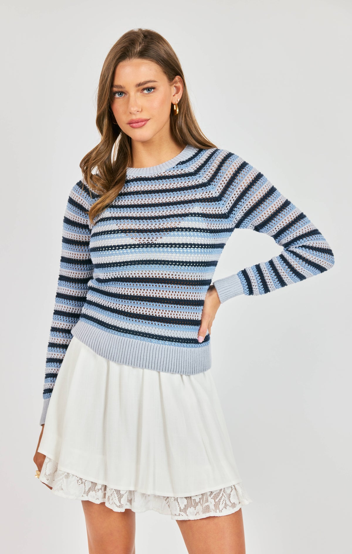 Sadie &amp; Sage Juliet Stripe Sweater Blue Multi