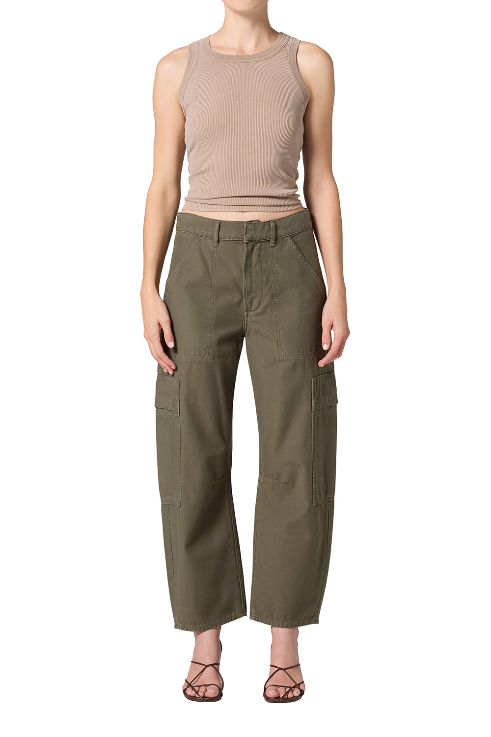 Citizens of Humanity Marcelle Low Slung Cargo in Sateen Dogwood