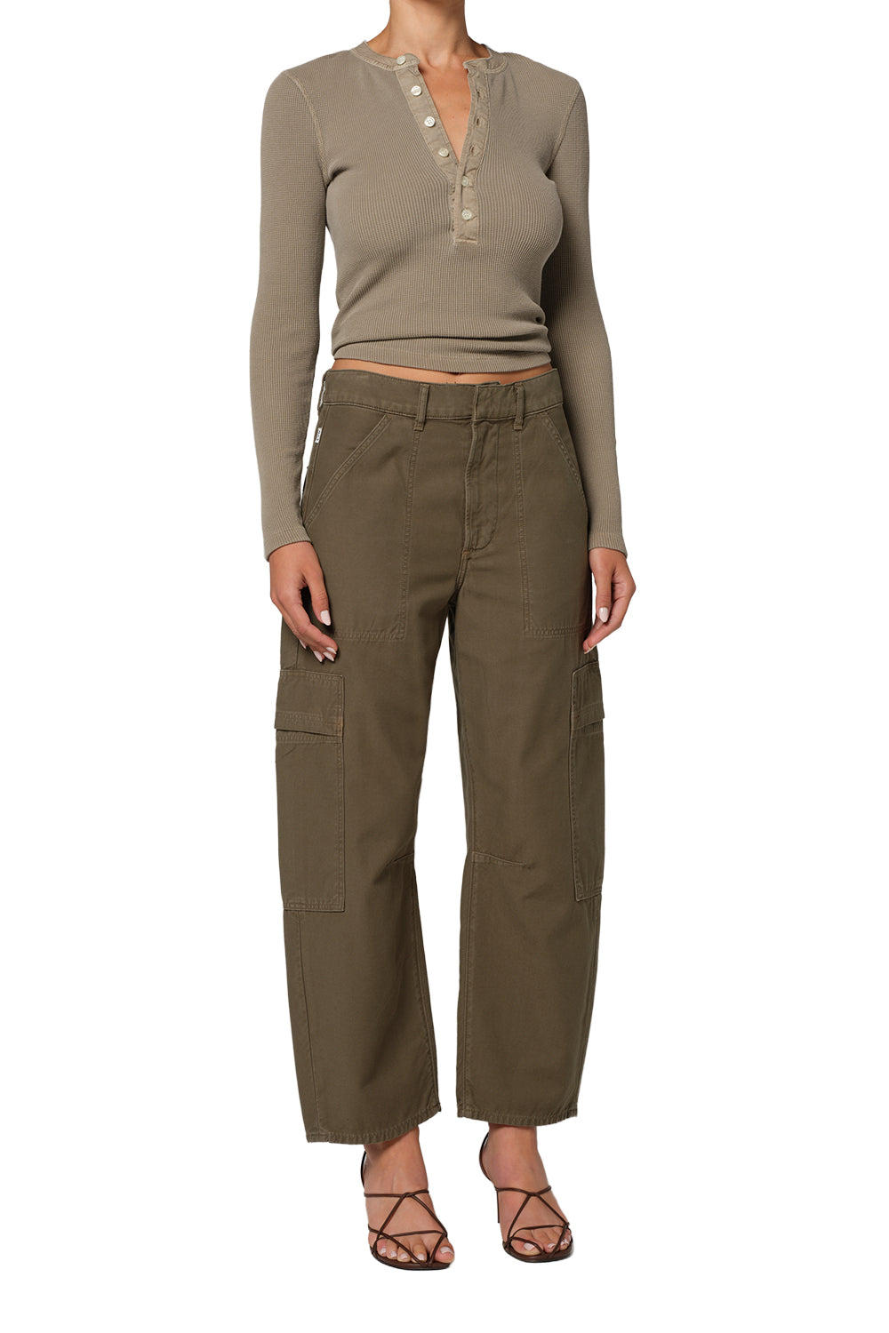 Citizens of Humanity Marcelle Low Slung Cargo in Sateen Dogwood