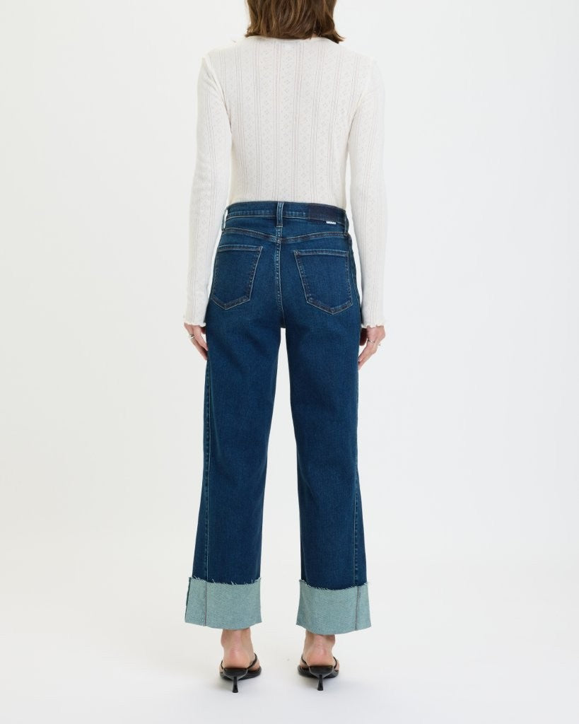 Daze Denim Pleaser High Rise Wide Ankle in Slow Motion