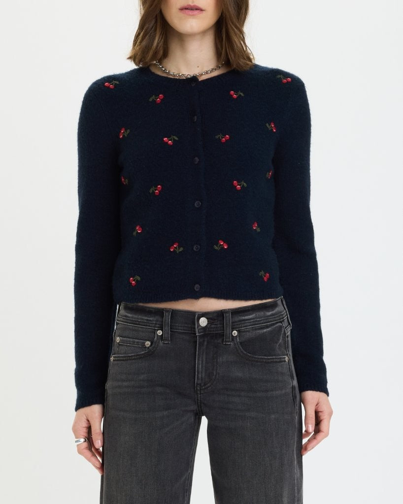 Daze Denim Muse Embroidered Fitted Cardigan
