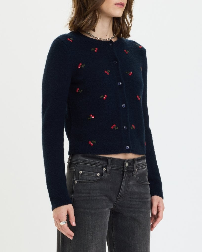Daze Denim Muse Embroidered Fitted Cardigan