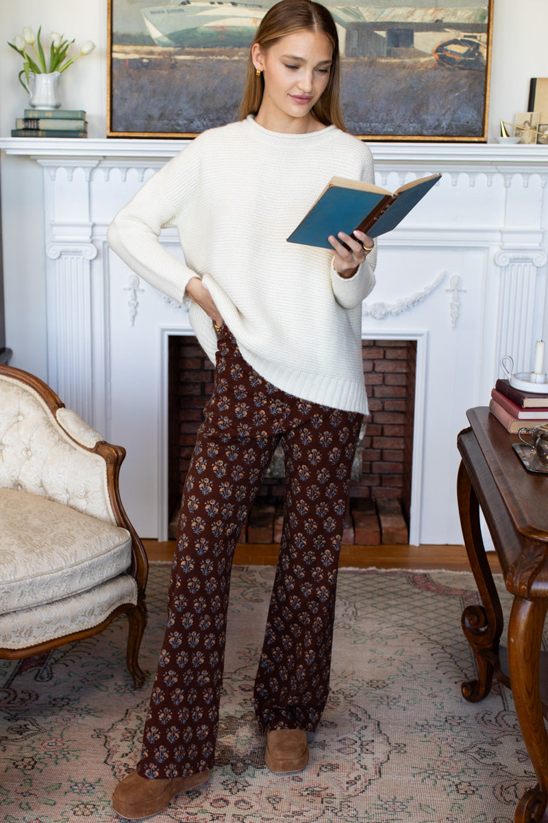 Emerson Fry Everyday Pant in Library Flowers Cocoa