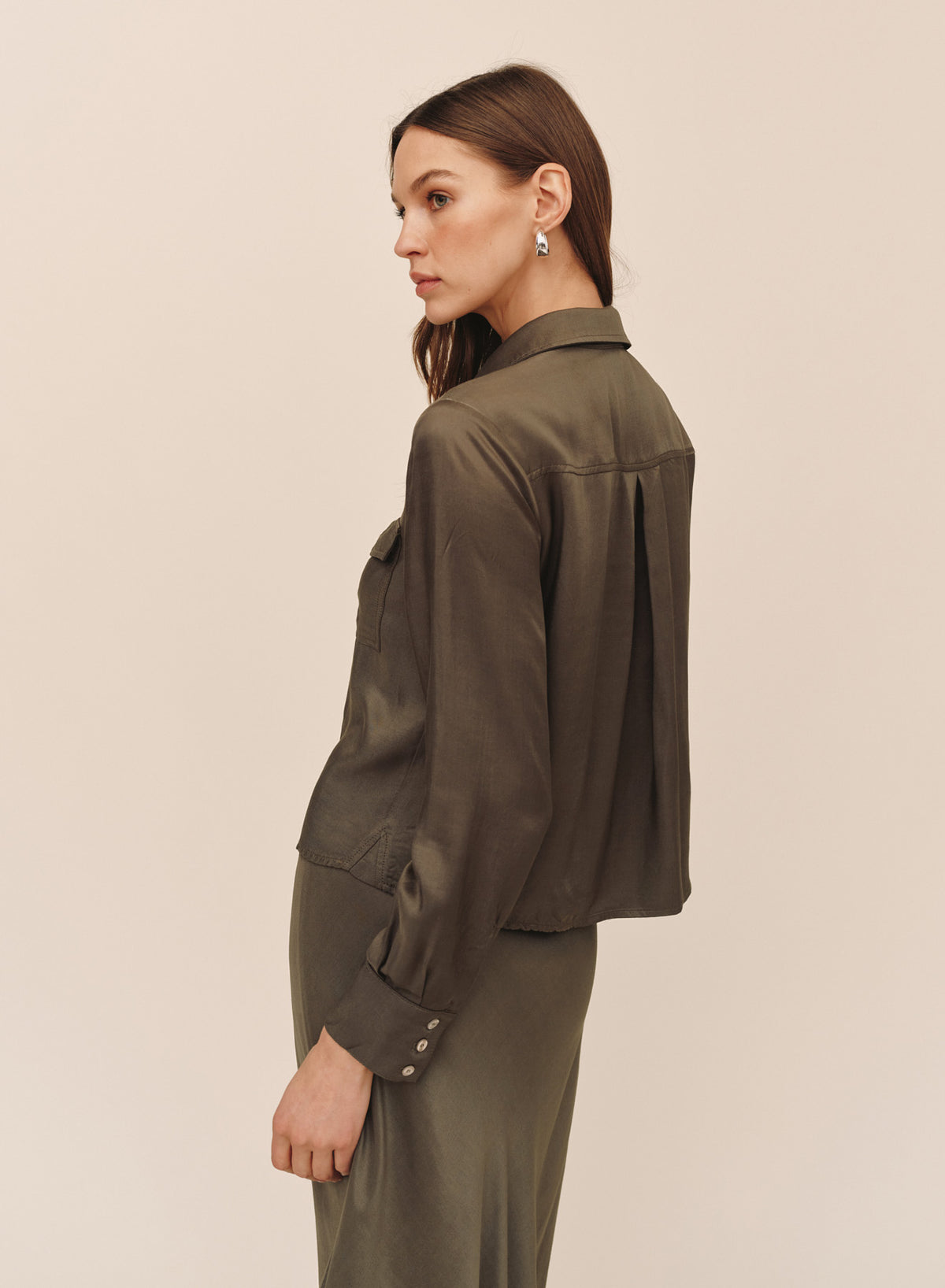Bella Dahl Utility Crop Button Down