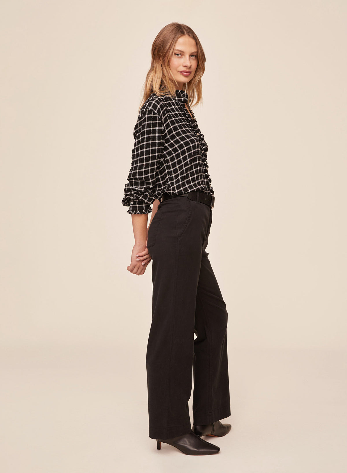 Bella Dahl Button Down Shirt with Ruffle Edges