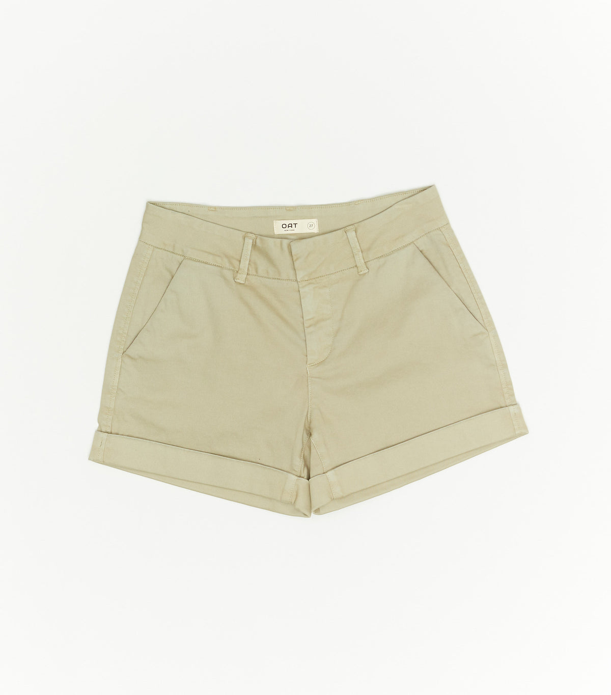 OAT Mid Rise Slit Pocket Shorts in New Sage