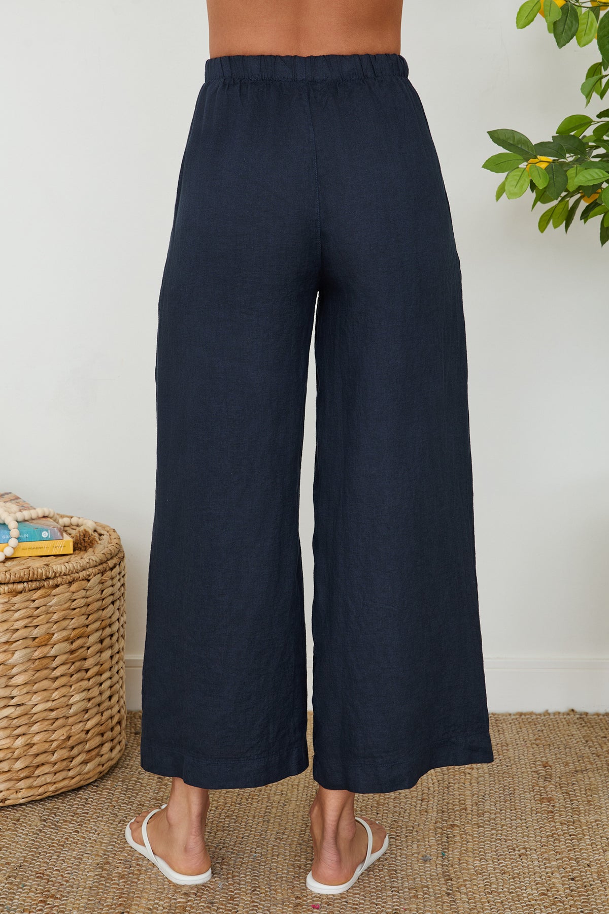 NYLAND Feeney Drawstring Wide Leg Linen Pants