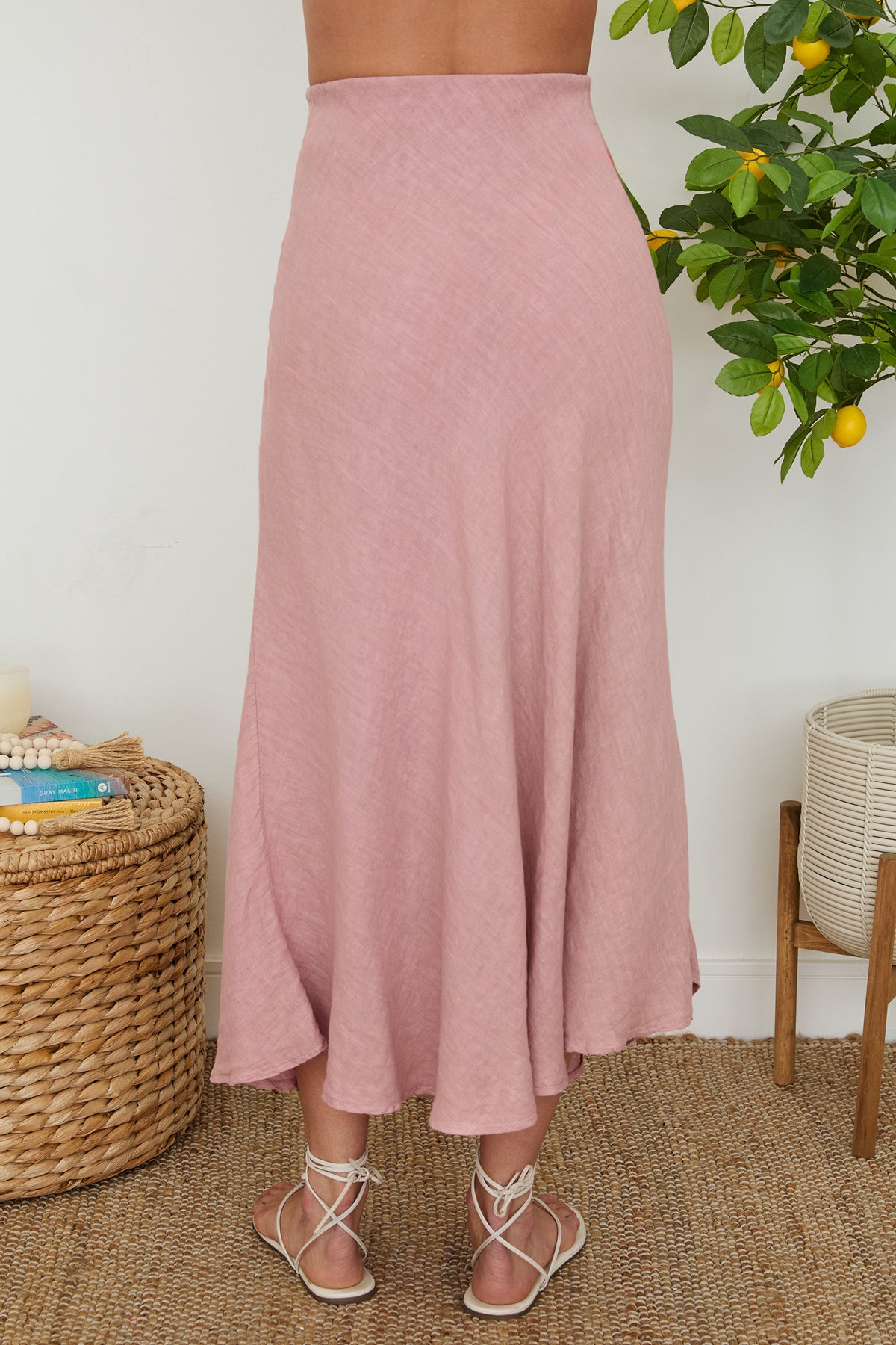 NYLAND Nicandra Crinkle Linen Midi Skirt