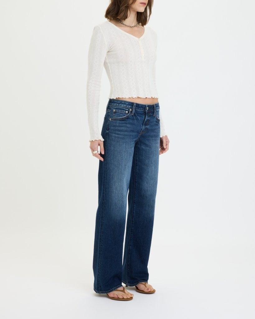 Daze Denim Keeper Low Rise Straight in Dark Authentic