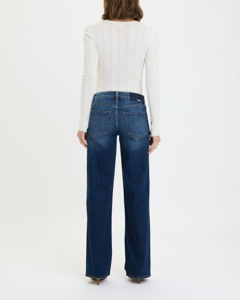 Daze Denim Keeper Low Rise Straight in Dark Authentic
