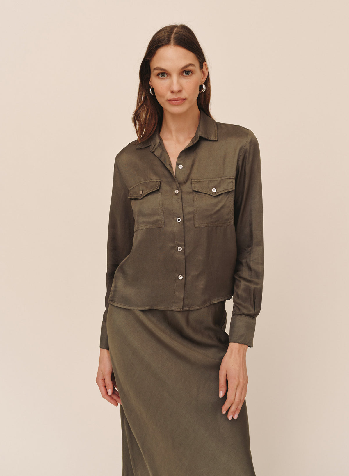 Bella Dahl Utility Crop Button Down
