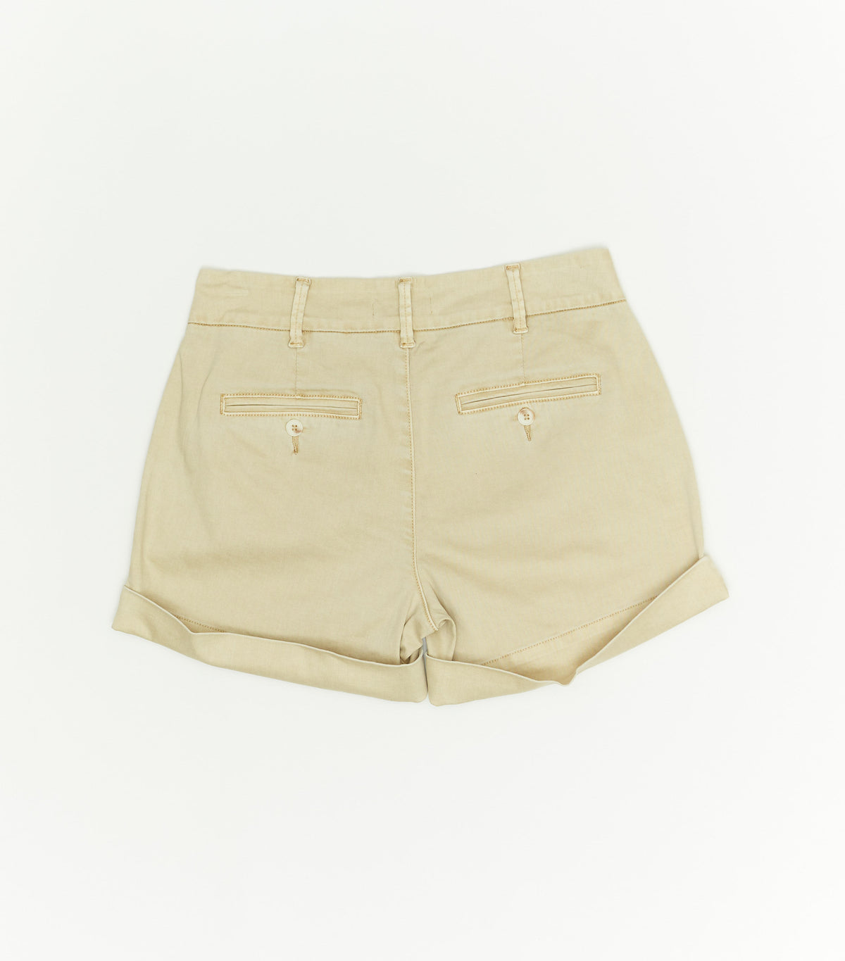 OAT Mid Rise Slit Pocket Shorts in New Khaki
