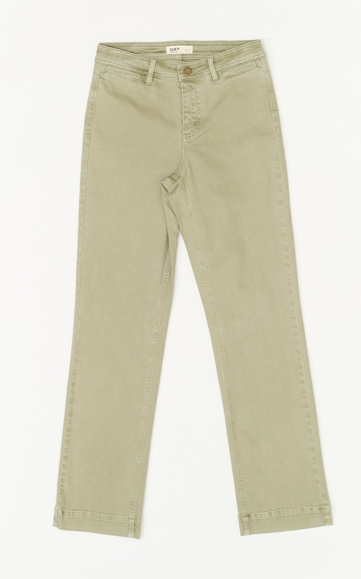 OAT Mid Rise Straight Leg with Welt Pocket in Light Eco Olive