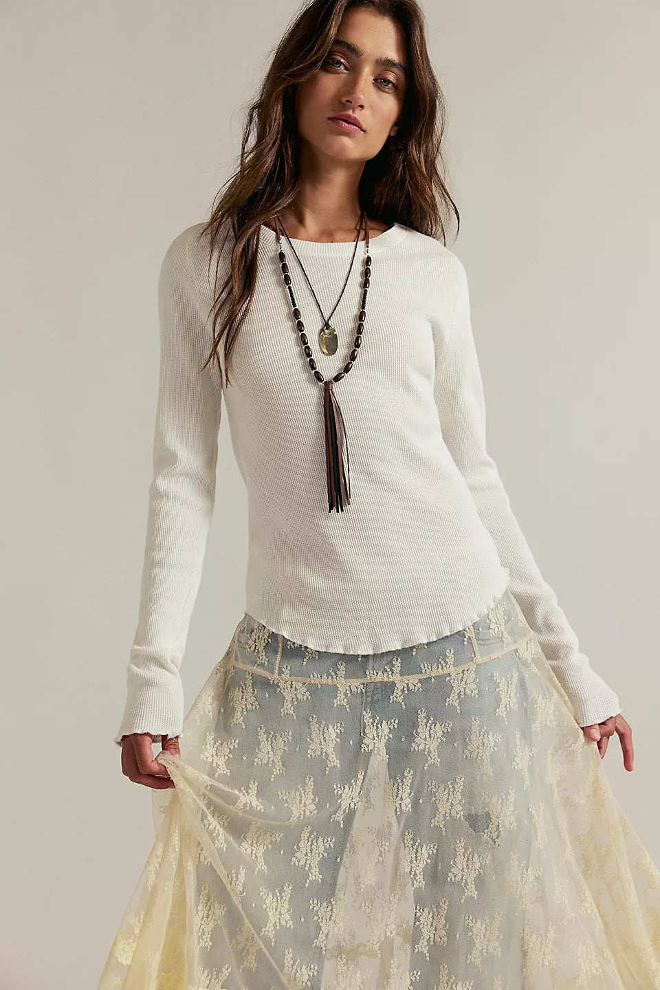 Free People Easy Does It Tee in White