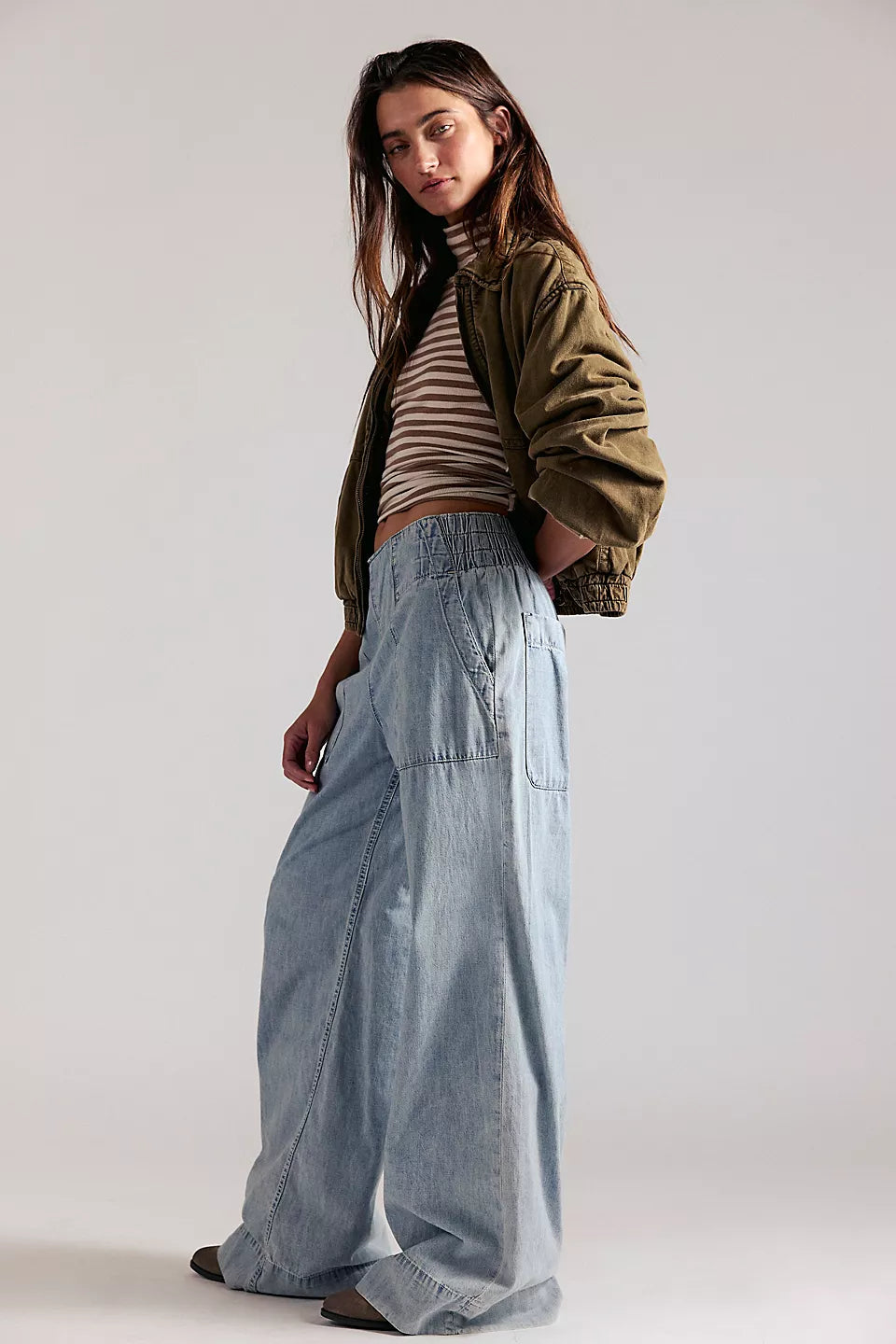 Free People Breezy Denim Pull On in Dusk