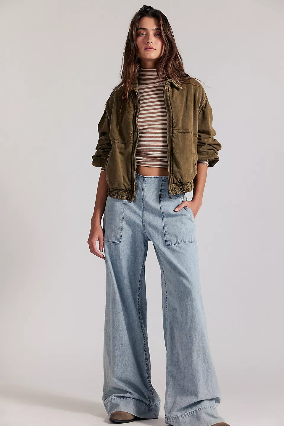 Free People Breezy Denim Pull On in Dusk