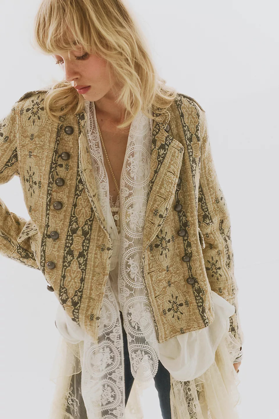 Free People Lottie Jacquard Morning Oat