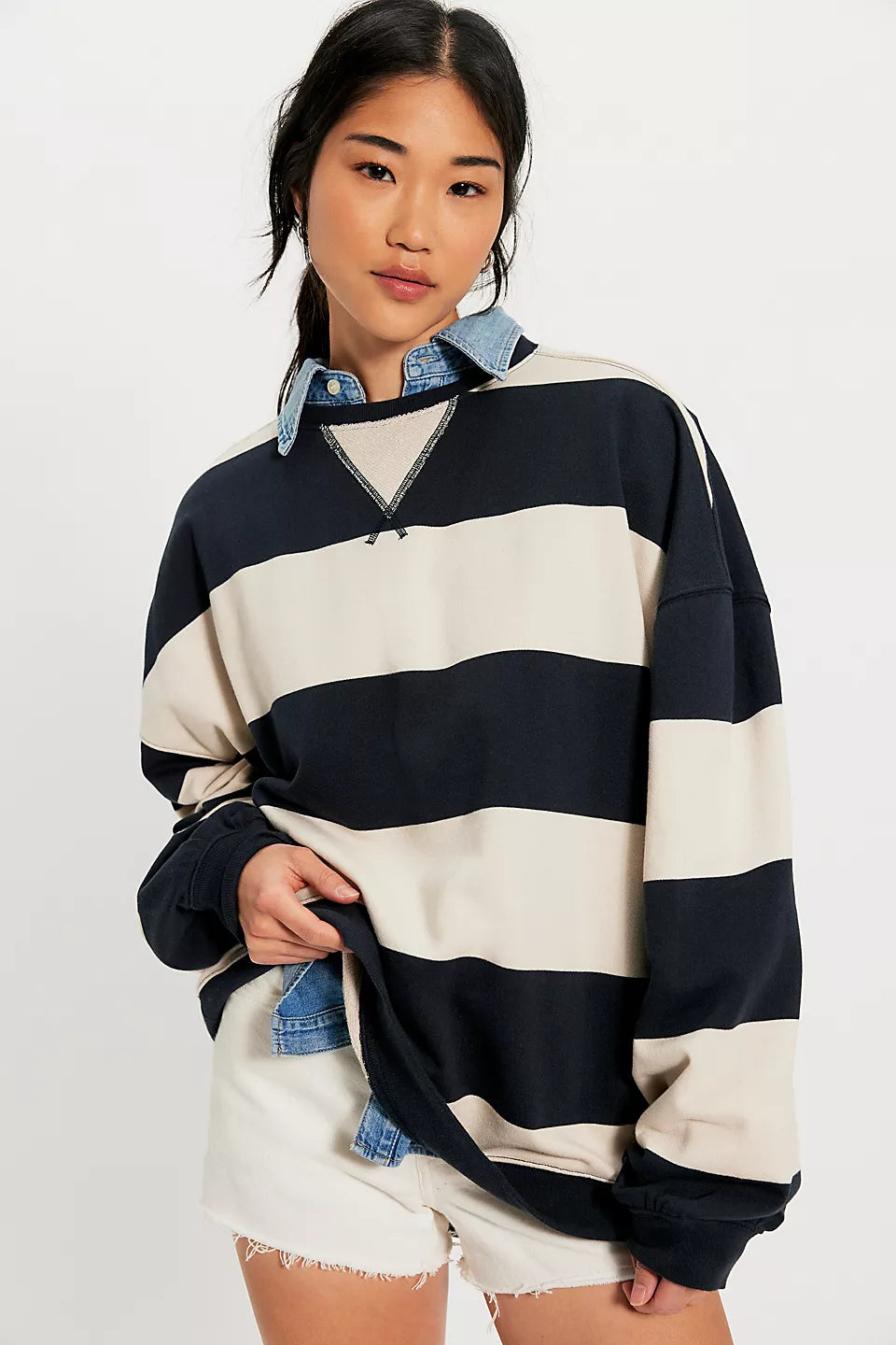 Free People Classic Stripe Crew Wide