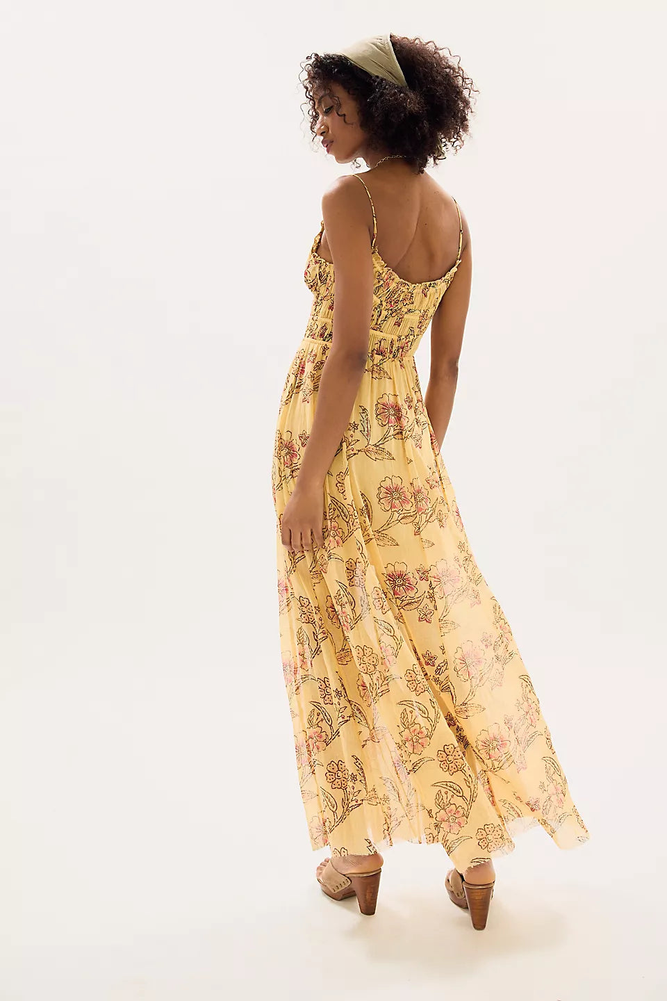 Free People FP One Ciella Printed Maxi Dress in Vanilla Custard
