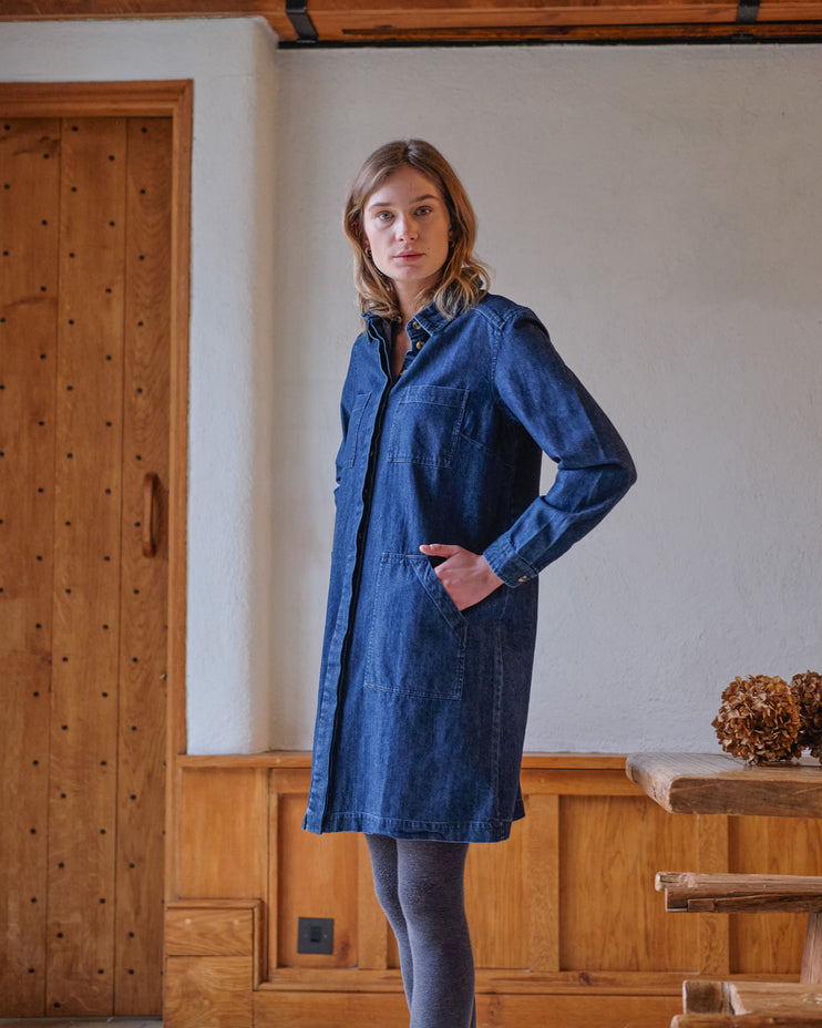 BIBICO Ocean Shirt Dress in Heavy Denim
