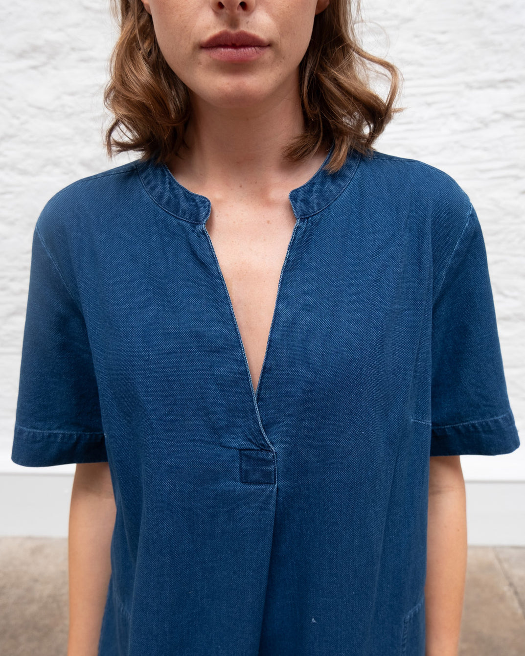 BIBICO Wren Pull on Dress in Cotton and Linen Stripe