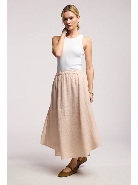 Velvet by Graham &amp; Spencer Virginia Linen Midi Skirt