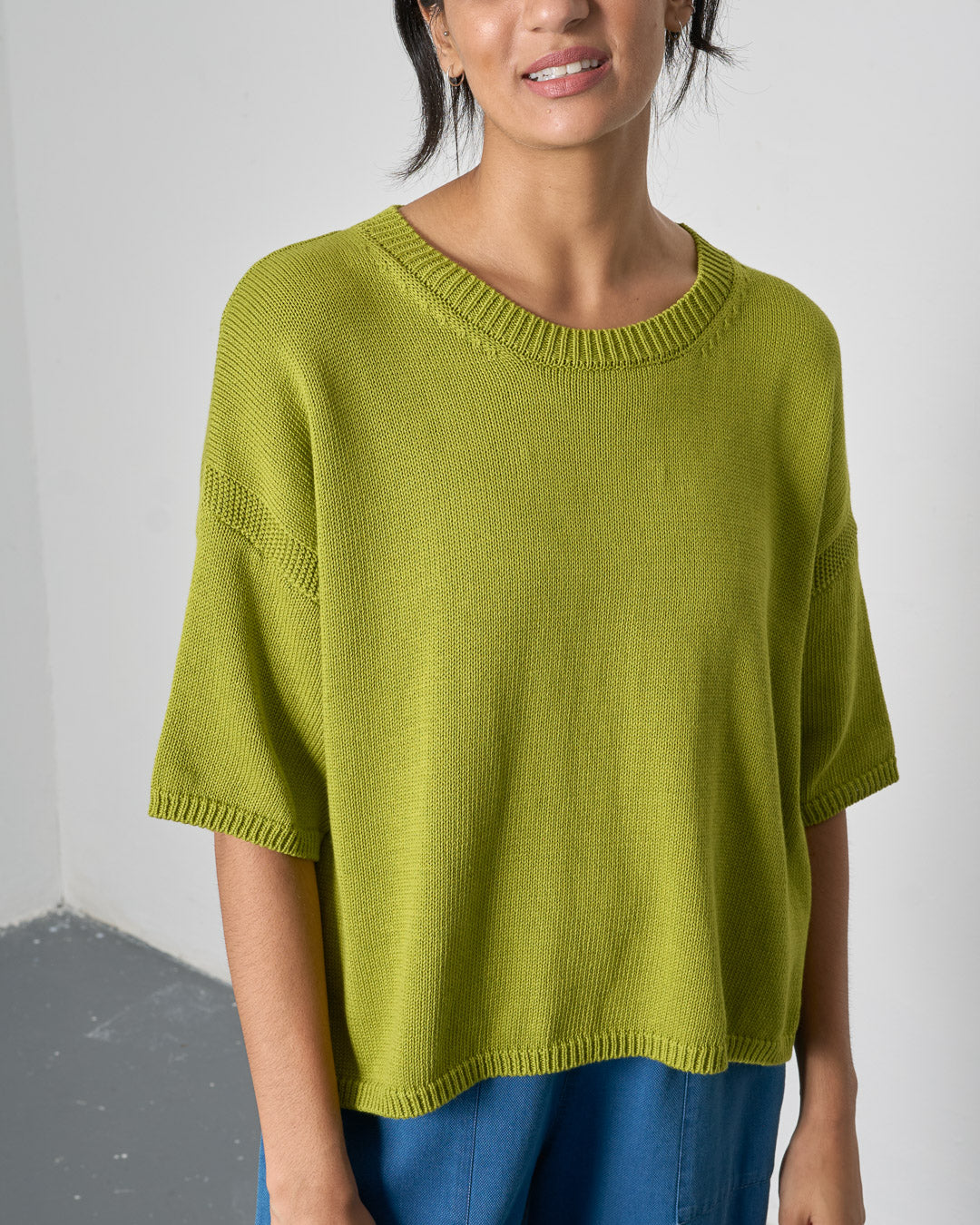 BIBICO Lisa Boxy Knitted Top in Citronelle