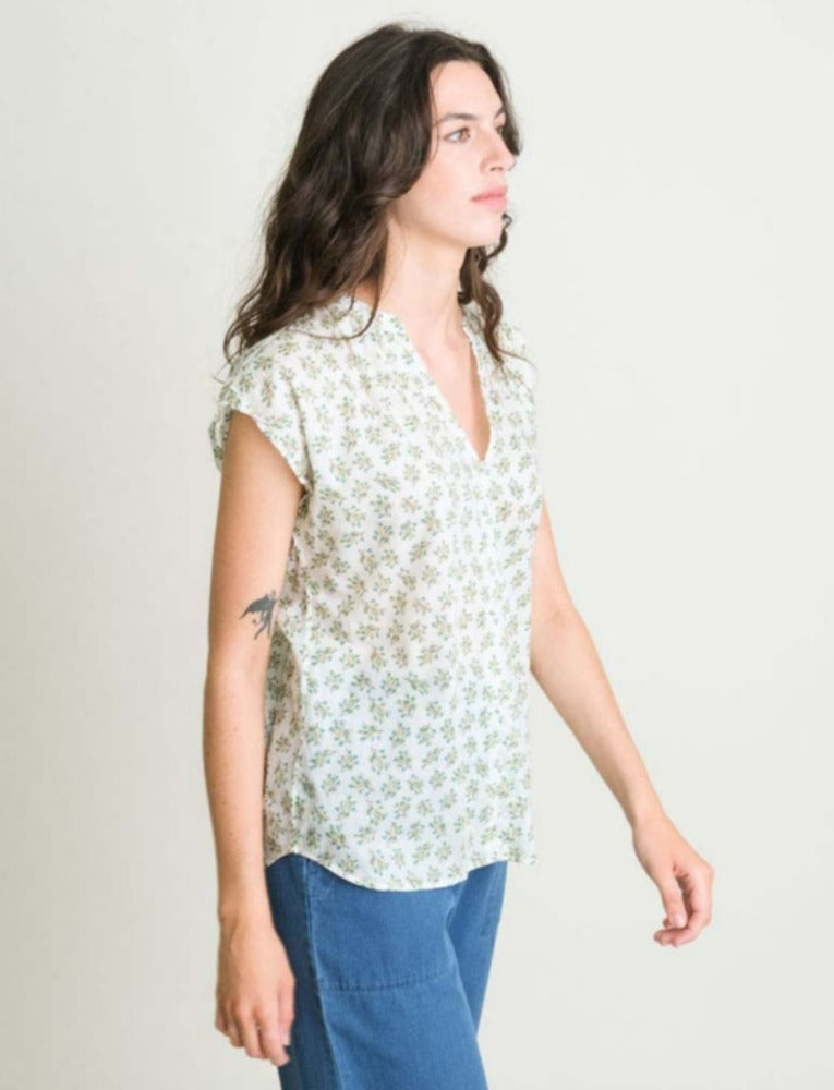 BIBICO Kyra Relaxed Blouse in Summer Meadow Block Print