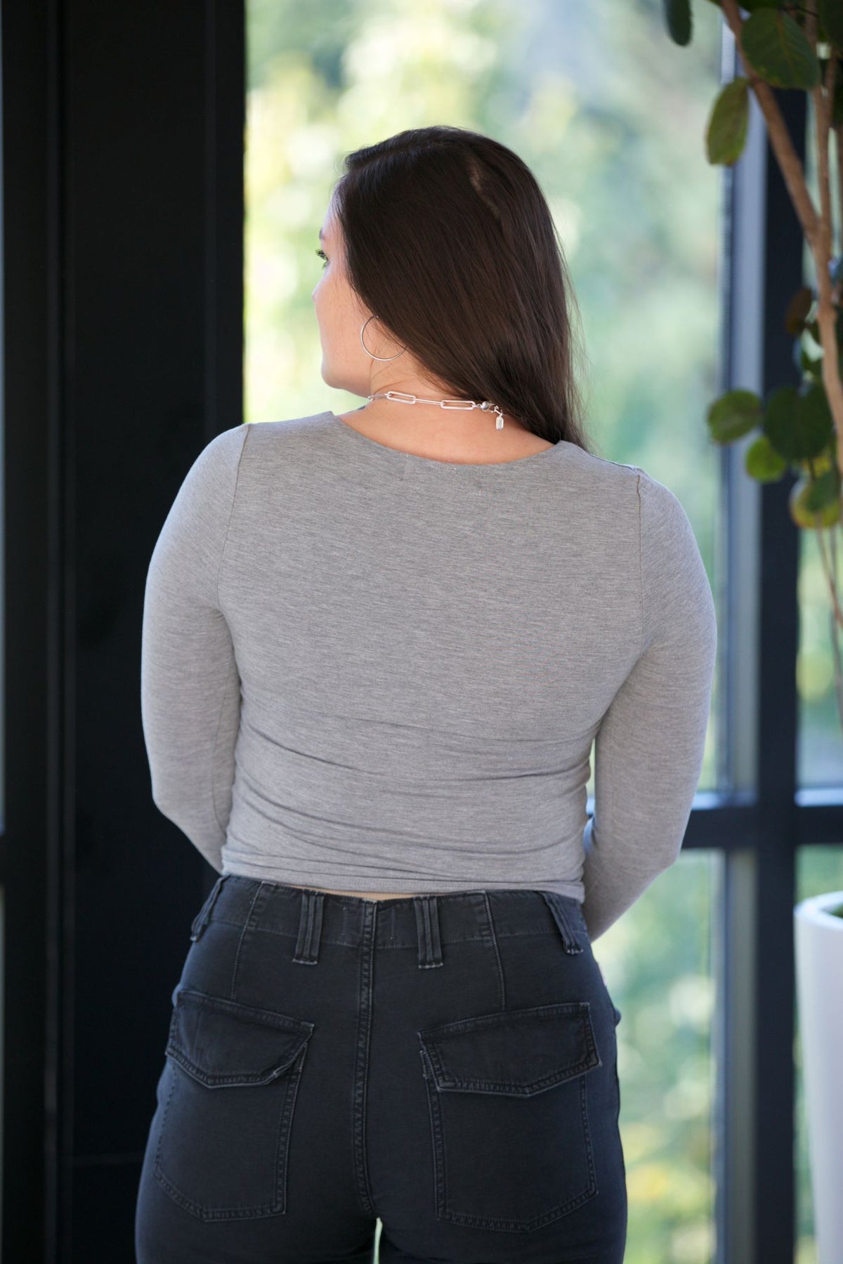 NYLAND Zennia L/S Scoop Neck Top Heather Grey
