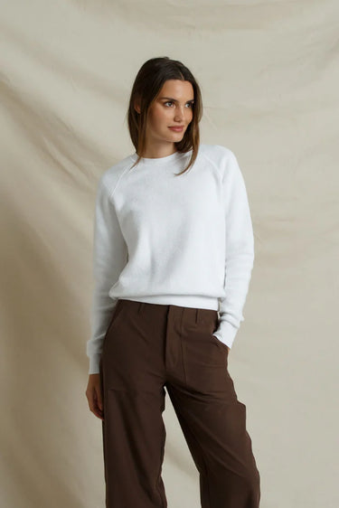 perfectwhitetee Ziggy Inside Out Fleece Sweatshirt White