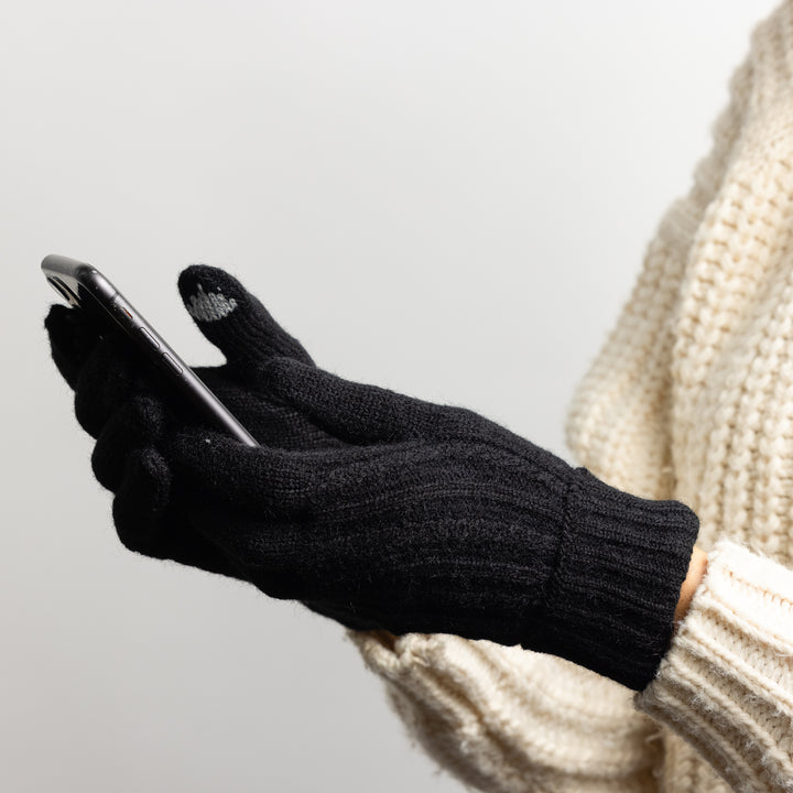Hat Attack Cable Touch Screen Glove Black