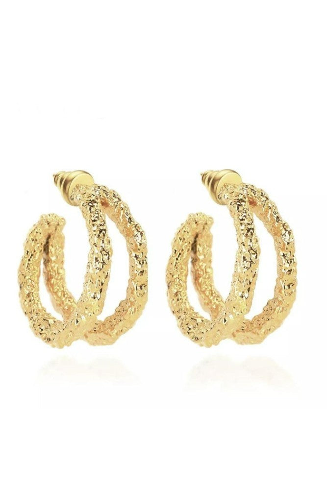 SAHIRA Reign Hammered Hoops