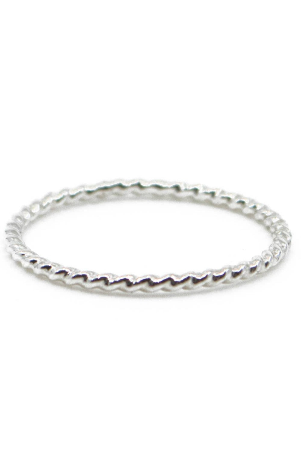 The Land of Salt Twist Stacking Ring Silver