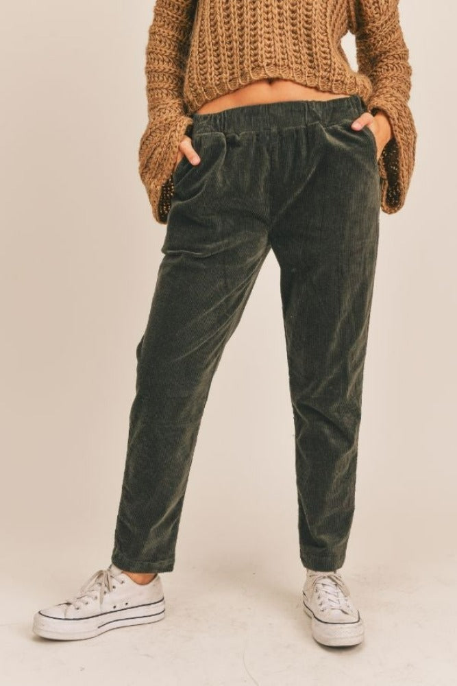 Sadie &amp; Sage After Gala Cord Pants Olive