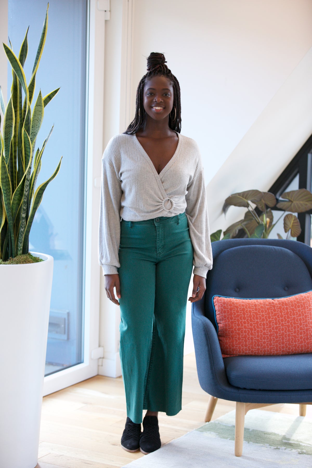 NYLAND Effie Straight Wide Leg Denim Pants