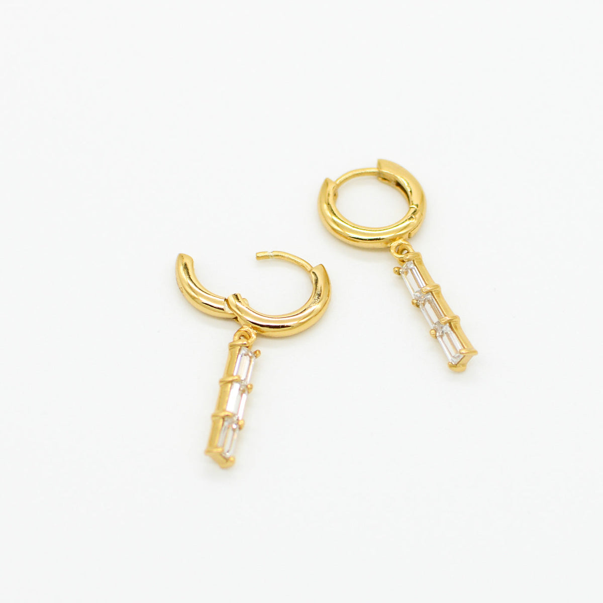 AU79 St Moritz Drop Stone Huggies w/ CZ