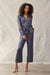 Bella Dahl Gathered Button Front Jumpsuit Smoke Shadow