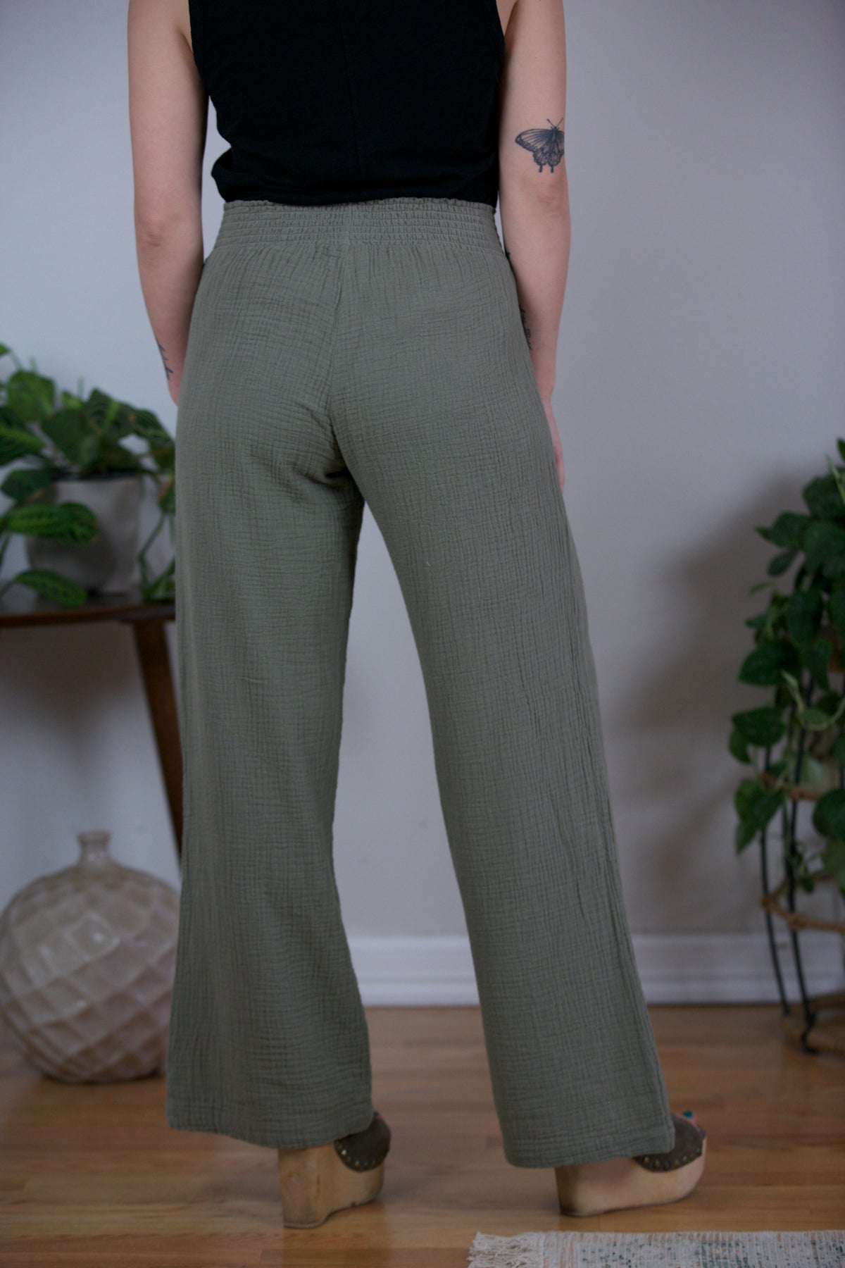 Bobi Smocked Waist Wide Leg Pant