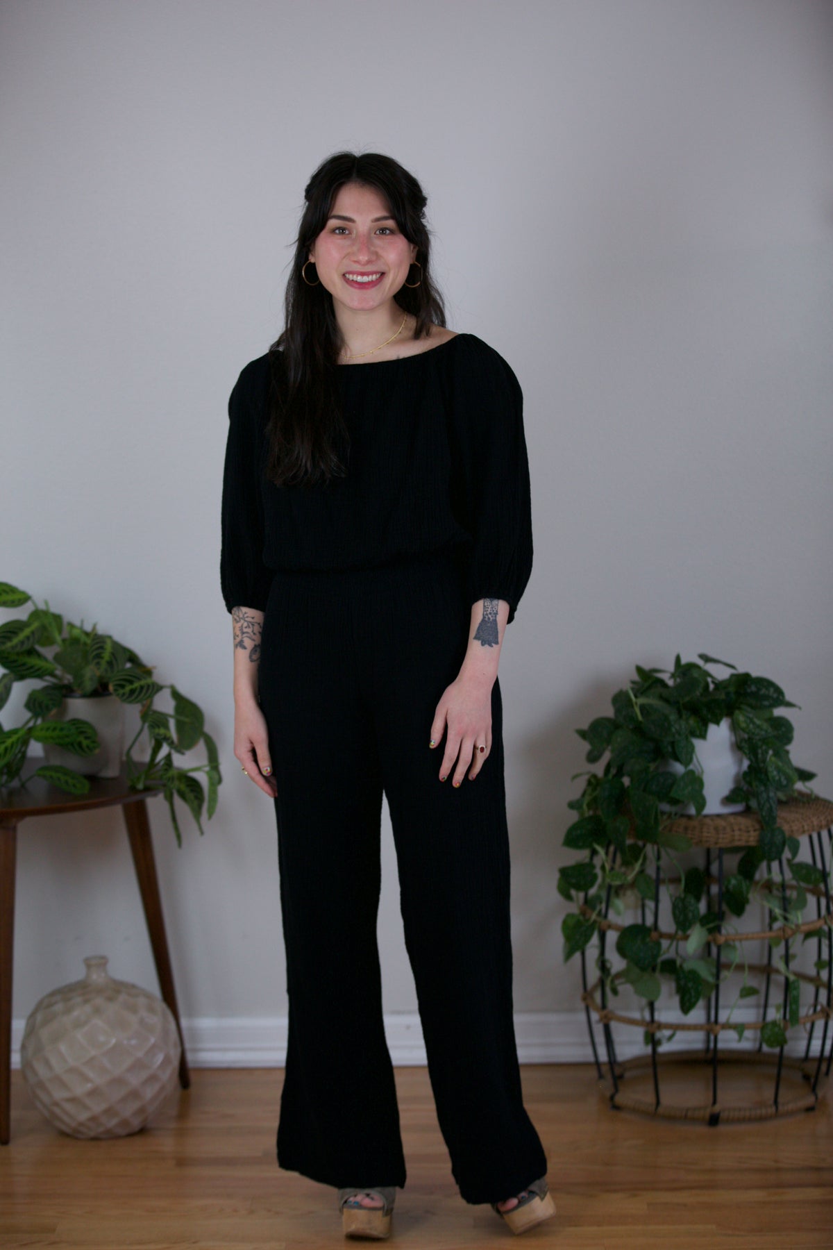 Bobi Smocked Waist Wide Leg Pant