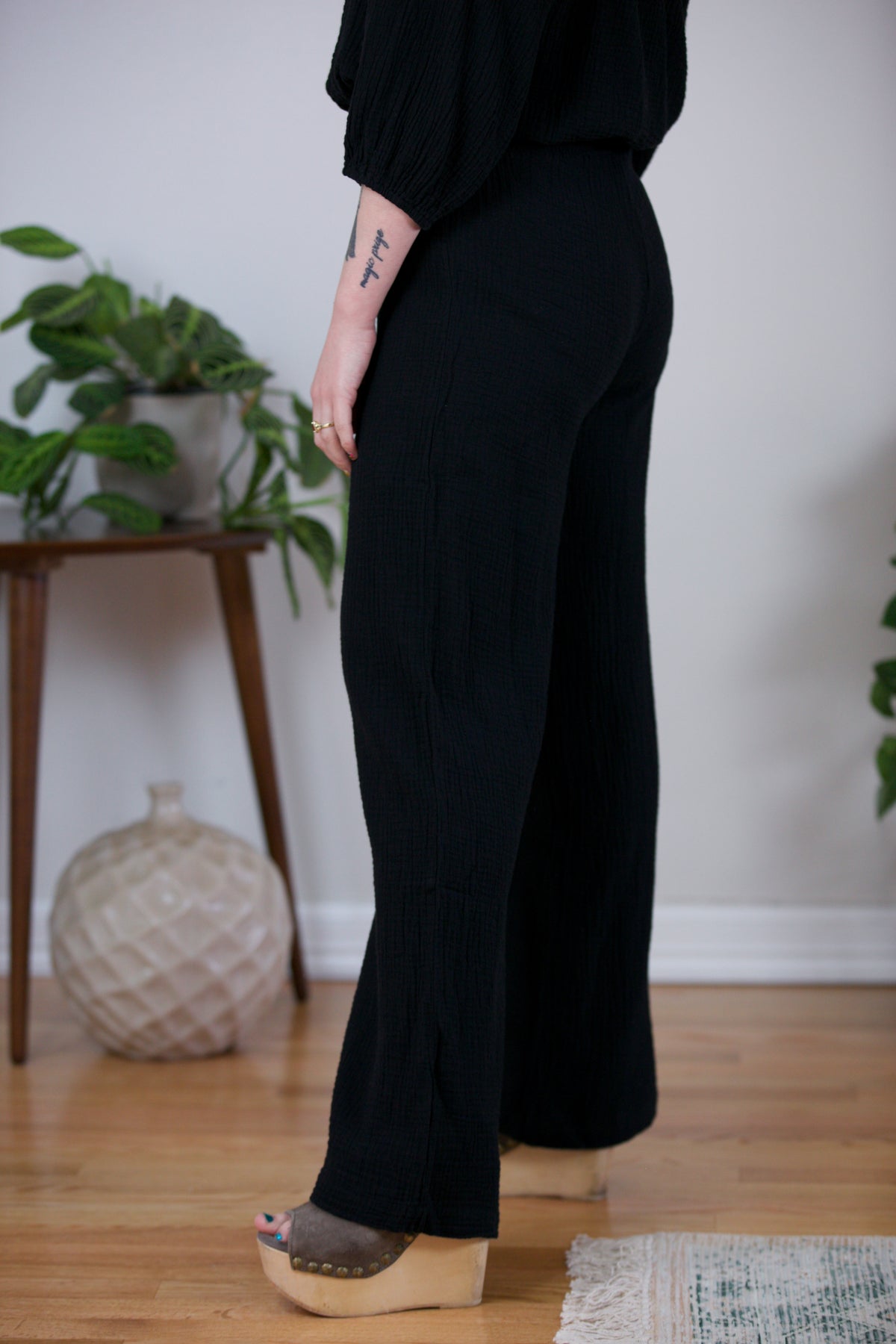 Bobi Smocked Waist Wide Leg Pant