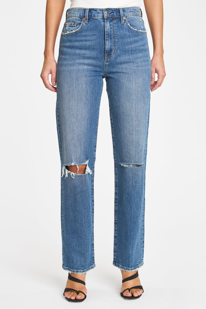PISTOLA Cassie Super High Rise Straight in Adore Distressed