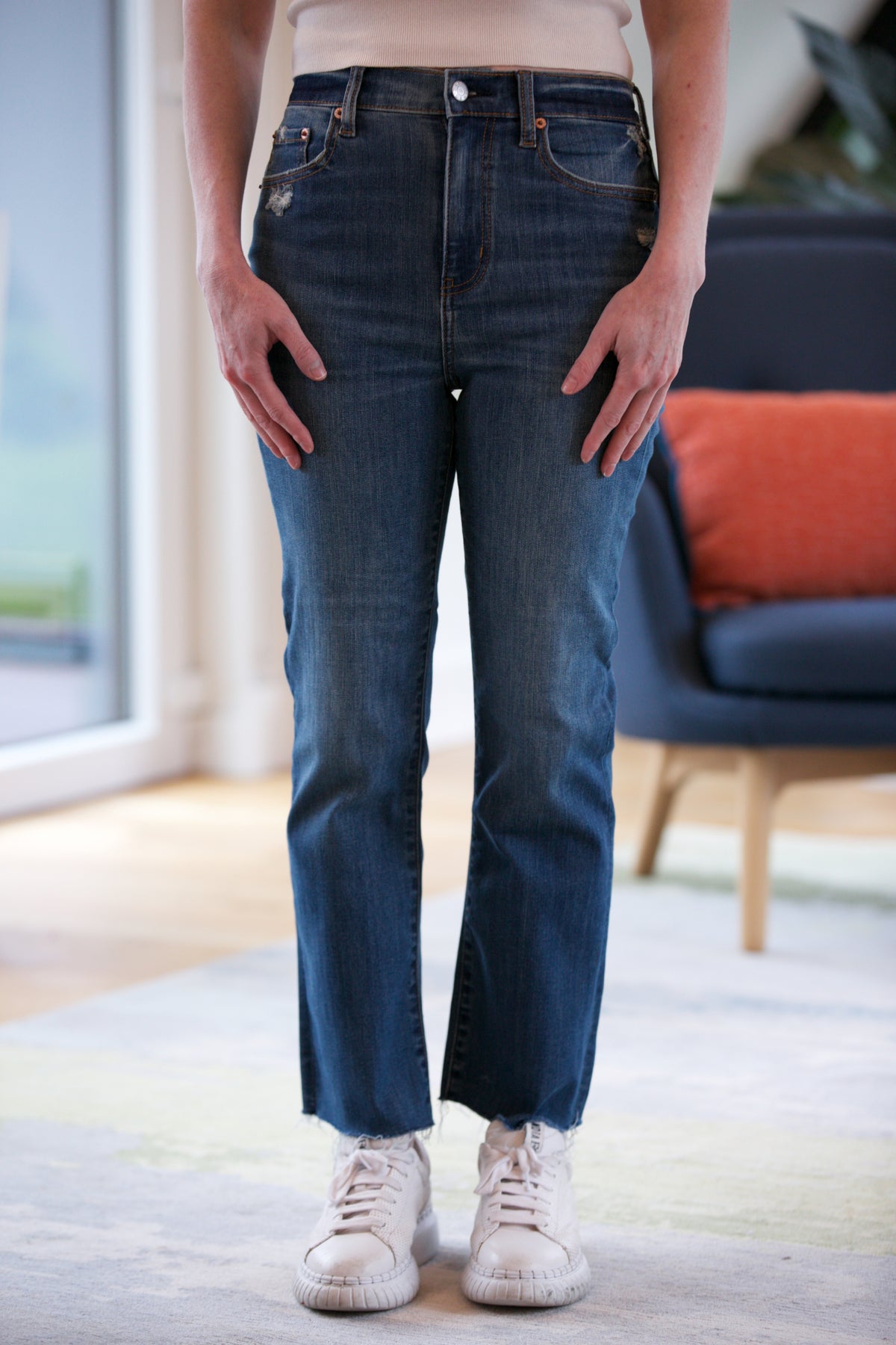 Daze Denim Shy Girl High Rise Crop Flare in Rumors